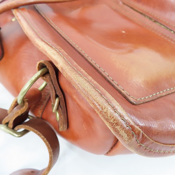 実際に弊社で買取させて頂いたHERZ/ヘルツ 半かぶせの二本ベルト リュック/レザー バックパック R-152の画像 8枚目