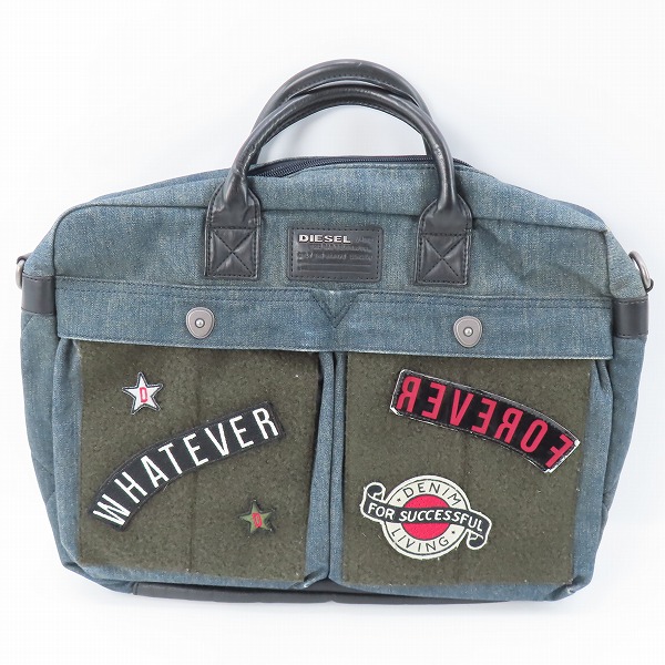 実際に弊社で買取させて頂いたDIESEL/ディーゼル ワッペン刺繍 2WAY ショルダー/トートバッグ ブリーフケース