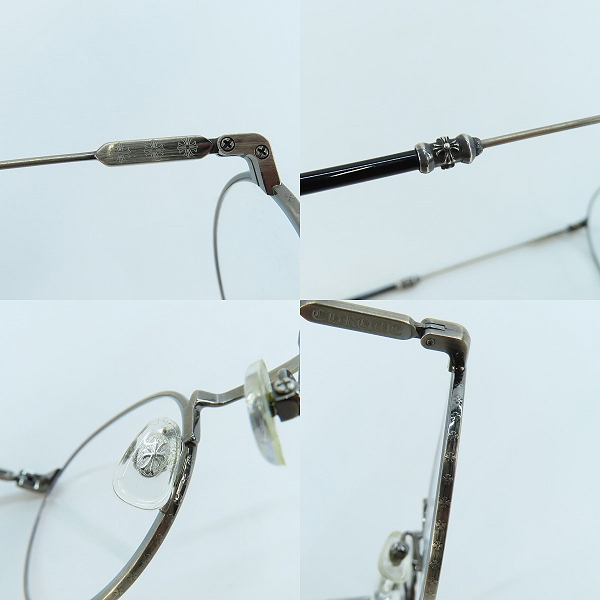 実際に弊社で買取させて頂いたCHROME HEARTS/クロムハーツ JUCIFER 1/ラウンド型/丸型 眼鏡/メガネフレーム ASの画像 8枚目