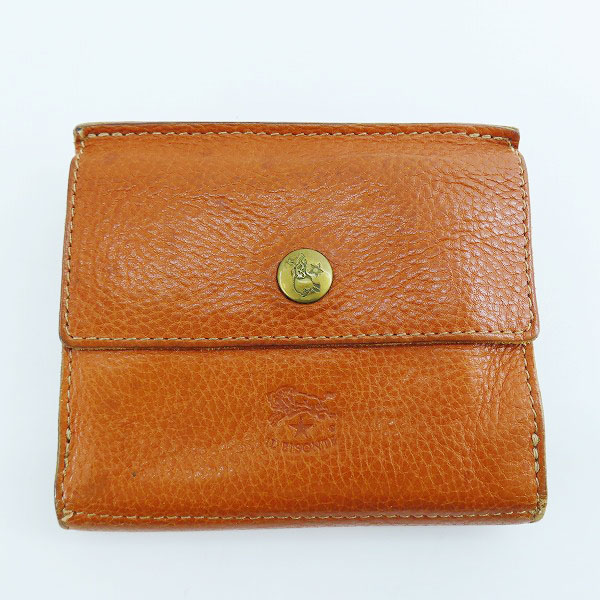 実際に弊社で買取させて頂いたIL BISONTE/イルビゾンテ レザー 2つ折り ショート ウォレット/財布