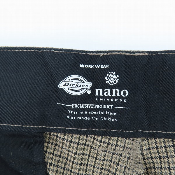 実際に弊社で買取させて頂いたnano universe×DICKIES/ナノユニバース×ディッキーズ ハウンドトゥースベルテッド1タックパンツ 183M40NU02/Mの画像 3枚目