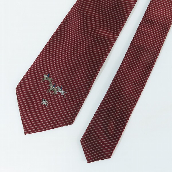 実際に弊社で買取させて頂いたBurberrys/バーバリーズ 刺繍/斜線柄 ネクタイの画像 1枚目