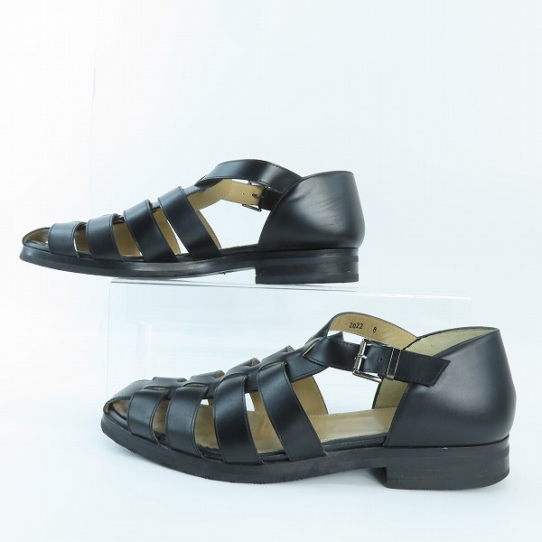 実際に弊社で買取させて頂いたPARABOOT/パラブーツ FERRET/フェレット レザー グルカサンダル ブラック/8の画像 3枚目