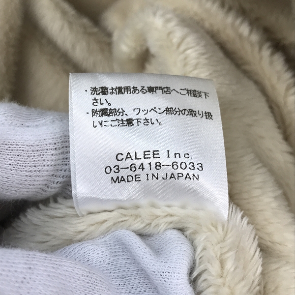 実際に弊社で買取させて頂いたCALEE SUPPLY Co./キャリー 18AW ワッペン付き 裏ボア Nylon Coach Jacket/ナイロン コーチジャケット Lの画像 4枚目