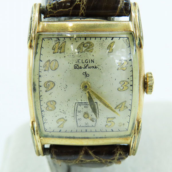 実際に弊社で買取させて頂いたElgin Deluxe/エルジン デラックス 10K ゴールド フィル 10KGF 金張り アンティーク 腕時計