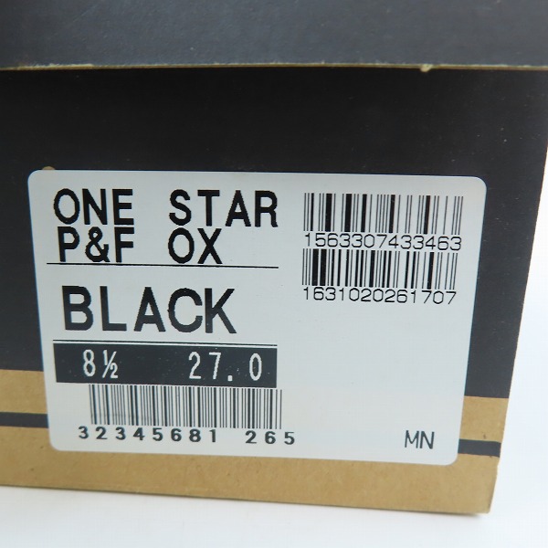 実際に弊社で買取させて頂いた【未使用】CONVERSE/コンバース ONE STAR P&F OX BLACK ハロウィン限定 ワンスター レザー/8.5の画像 8枚目