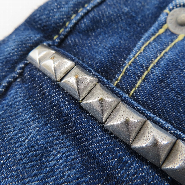 実際に弊社で買取させて頂いたHYSTERIC GLAMOUR/ヒステリックグラマー レディース スタッズ デニムパンツ 0141AP05/XXSの画像 8枚目