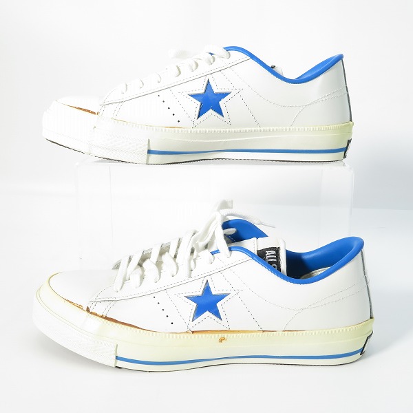 実際に弊社で買取させて頂いたCONVERSE/コンバース 日本製 ONE STAR OX/ワンスター レザーシューズ ブルー/US8の画像 3枚目