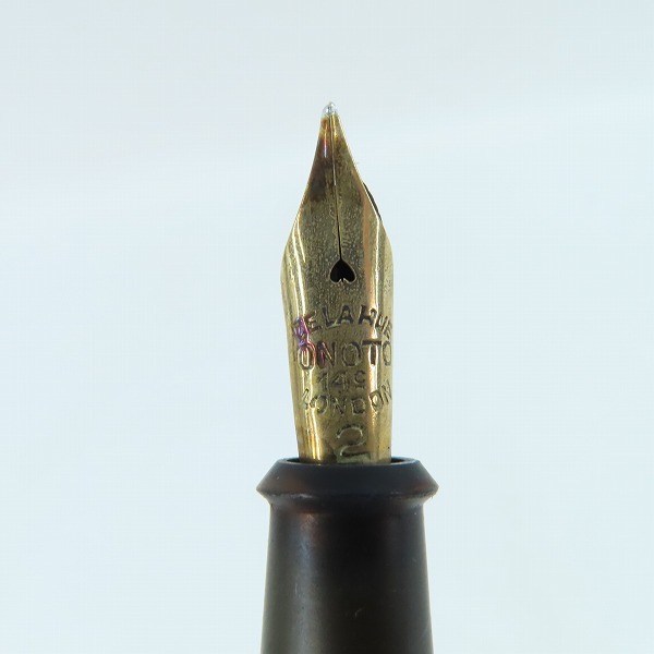 実際に弊社で買取させて頂いたONOTO the PEN LONDON/デラルーオノト ペン先刻印14C ビンテージ万年筆の画像 4枚目