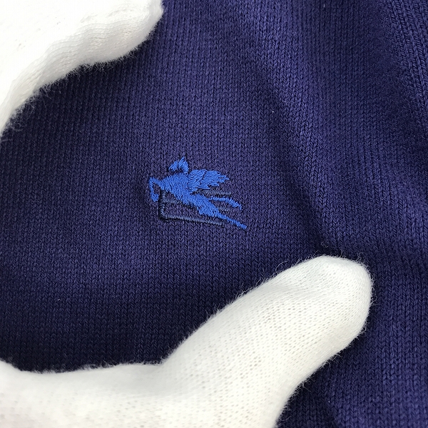 実際に弊社で買取させて頂いたETRO/エトロ 胸ロゴ刺繍 クルーネックニット パープル 141-1Z226-9000/Sの画像 5枚目