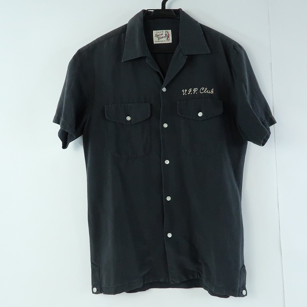 実際に弊社で買取させて頂いたHYSTERIC GLAMOUR/ヒステリックグラマー MEMBERS ONLY プリント 刺繍 ボーリング シャツ/Mの画像 1枚目