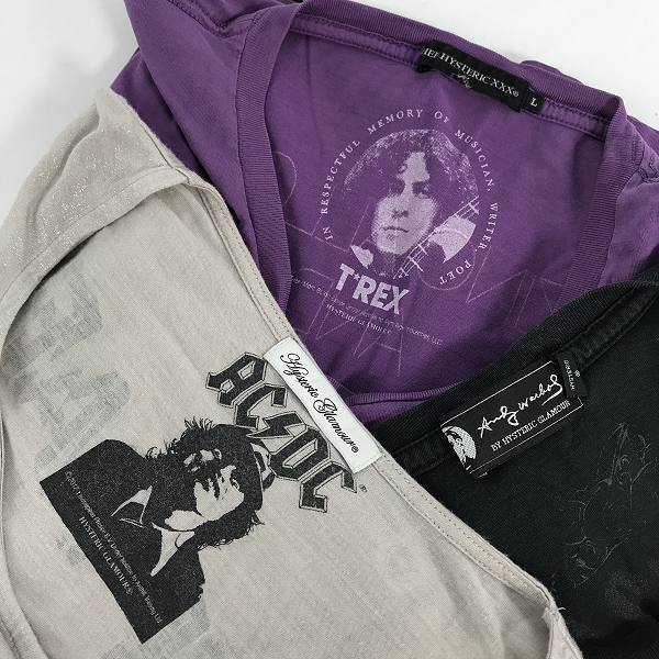 実際に弊社で買取させて頂いた【おまとめ】HYSTERIC GLAMOUR/ヒステリックグラマー AC/DC/T-REX/Andy Warhol 等 プリントTシャツ/カットソーの画像 2枚目