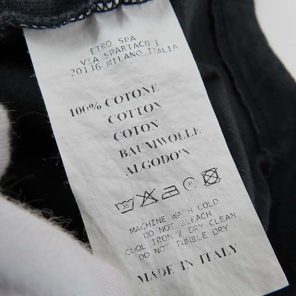 実際に弊社で買取させて頂いたETRO/エトロ ロゴ刺繍 半袖Tシャツ Sの画像 3枚目