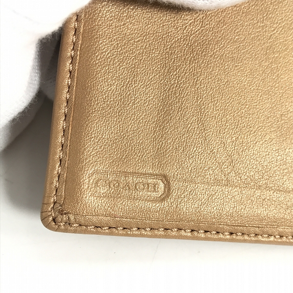 実際に弊社で買取させて頂いたCOACH/コーチ レザー二つ折り財布の画像 5枚目