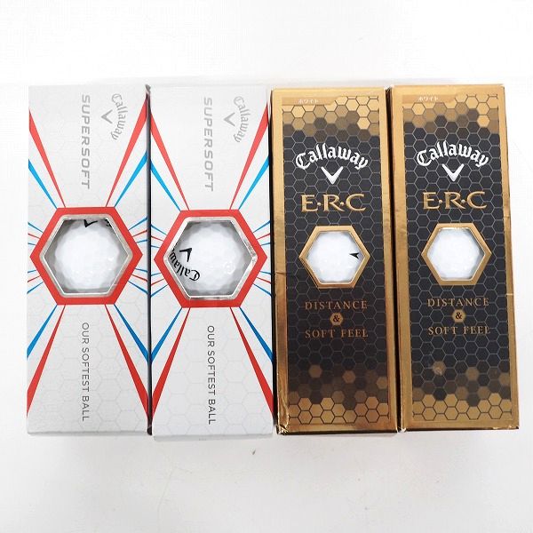 実際に弊社で買取させて頂いた【未使用】Callaway/キャロウェイ SUPERSOFT、E・R・C ゴルフボール ホワイト 計1ダース 