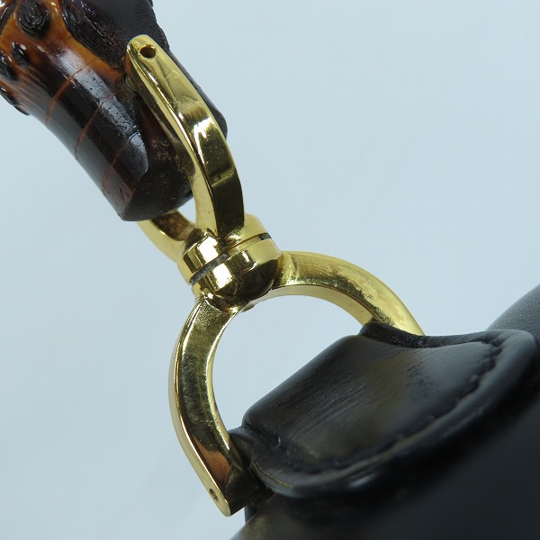 実際に弊社で買取させて頂いたGUCCI/グッチ オールドグッチ/ヴィンテージ バンブー レザーハンドバッグ の画像 8枚目