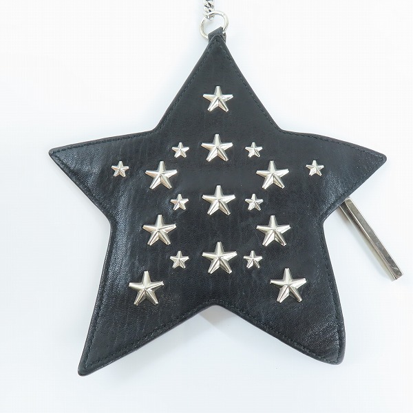 実際に弊社で買取させて頂いたJIMMY CHOO/ジミーチュウ SKYLER LEATHER WITH STARS スター スタッズ ポーチ J000060747001の画像 2枚目