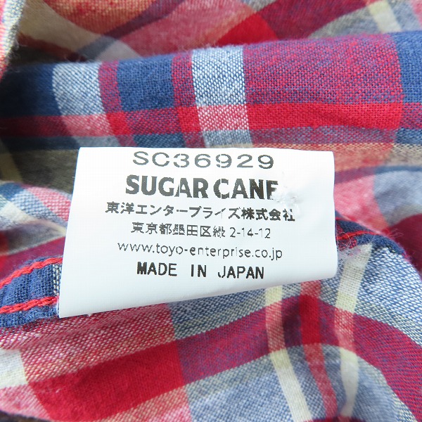 実際に弊社で買取させて頂いたSUGAR CANE/シュガーケーン チェック柄 半袖 シャツ SC36929 Mの画像 4枚目
