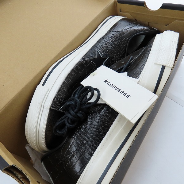 実際に弊社で買取させて頂いた【未使用】CONVERSE/コンバース ONE STAR OX ALLIGATOR/BLACK/9.5の画像 8枚目