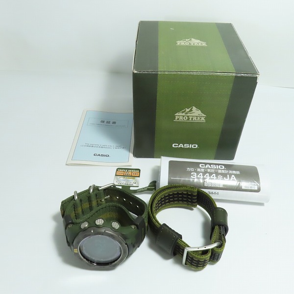 実際に弊社で買取させて頂いたCASIO/カシオ PROTREK/プロトレック トリプルセンサー 世界6局対応電波ソーラー PRW-3100G-3JRの画像 7枚目