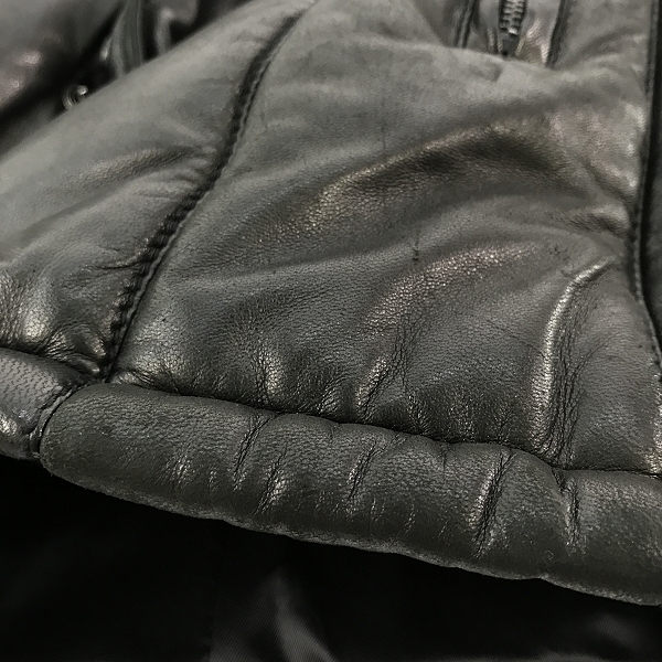 実際に弊社で買取させて頂いたGUCCI/グッチ VERA PELLE レザー中綿入りレザーブルゾン 46の画像 6枚目
