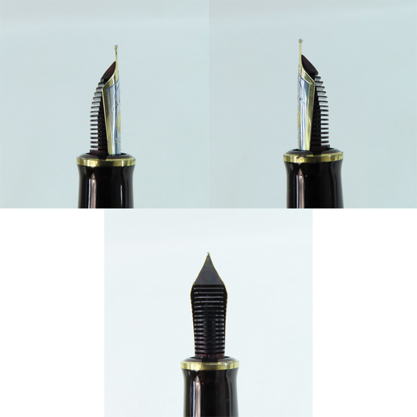 実際に弊社で買取させて頂いたPELIKAN/ペリカン スーべレーン グリーンストライプ キャップ式万年筆 ペン先14C-585 EFの画像 6枚目