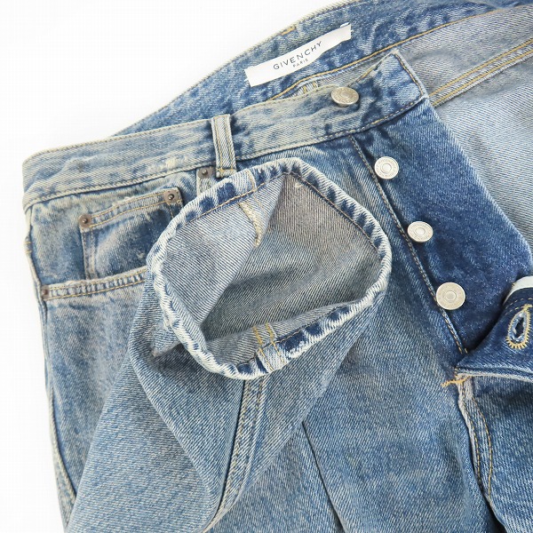 実際に弊社で買取させて頂いた【JPタグ】GIVENCHY/ジバンシー ダメージ デニム パンツ/ジーンズ BM503F5050/31 の画像 5枚目