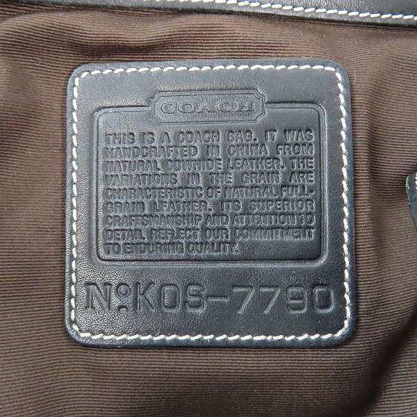 実際に弊社で買取させて頂いたCOACH/コーチ レザー トートバッグ/N KOS 7790の画像 4枚目