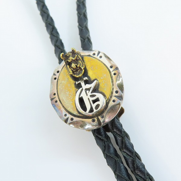 実際に弊社で買取させて頂いたGANGSTERVILLE×Galcia/ギャングスタービル×ガルシア G ループタイ/ボロタイ/ブラス/シルバーの画像 1枚目