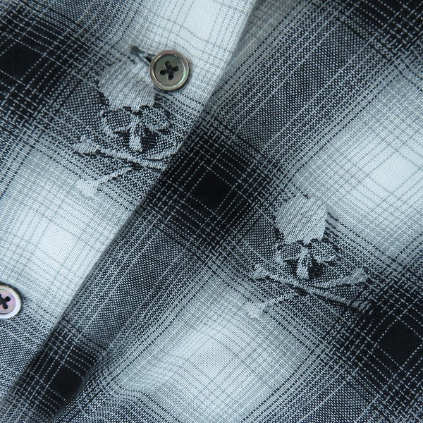 実際に弊社で買取させて頂いたmastermind JAPAN/マスターマインドジャパン タータンチェック スカル総柄 長袖シャツ MC2-SH18-015/Mの画像 6枚目