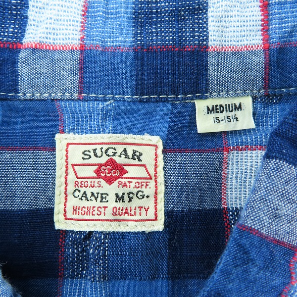 実際に弊社で買取させて頂いたSUGAR CANE/シュガーケーン チェック柄 半袖 シャツ SC37322 Mの画像 2枚目