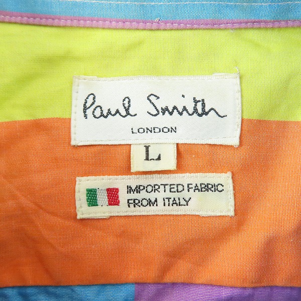 実際に弊社で買取させて頂いたPaul Smith LONDON/ポールスミスロンドン レインボー 長袖シャツ/Lの画像 2枚目