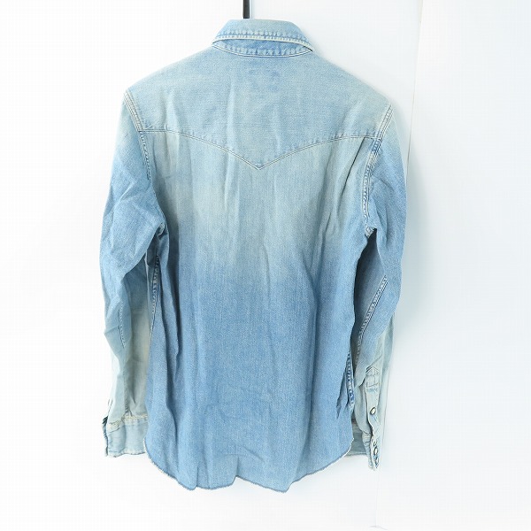 実際に弊社で買取させて頂いた【未使用】HYSTERIC GLAMOUR/ヒステリックグラマー Oh Yeah刺繍 USED加工 デニムウエスタンシャツ 02191AH10/Sの画像 1枚目