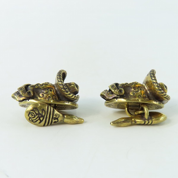 実際に弊社で買取させて頂いた(1)GANGSTERVILLE×Galcia/ギャングスタービル×ガルシア メキシカンスカル カフリンクス/カフス ブラス/真鍮の画像 3枚目