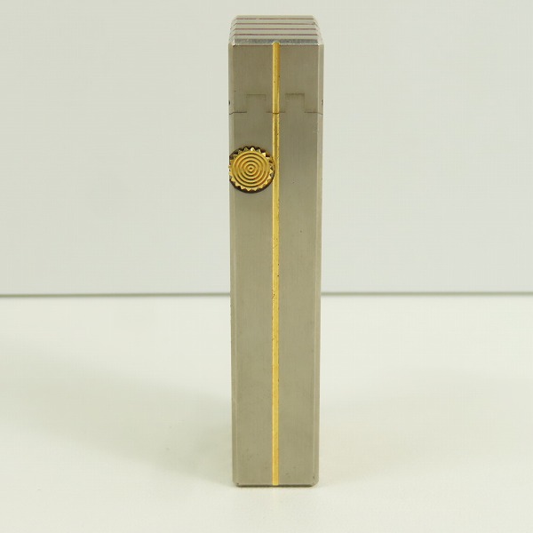 実際に弊社で買取させて頂いたdunhill/ダンヒル サイドローラー ガスライター ストライプ シルバー×ゴールドの画像 2枚目