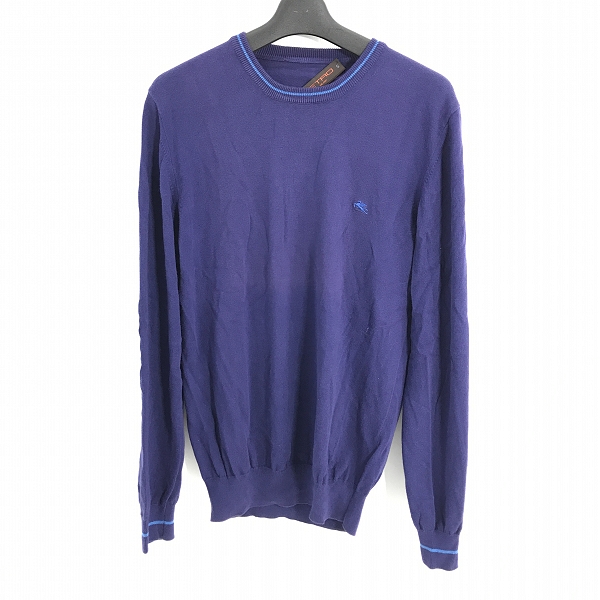 実際に弊社で買取させて頂いたETRO/エトロ 胸ロゴ刺繍 クルーネックニット パープル 141-1Z226-9000/S