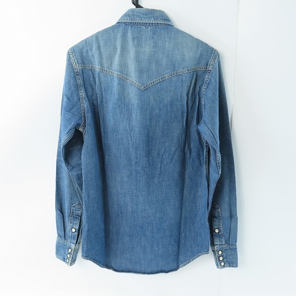 実際に弊社で買取させて頂いた【未使用】HYSTERIC GLAMOUR/ヒステリックグラマー 13 SPADE USED加工 デニムウェスタンシャツ 0243AH07/Sの画像 1枚目