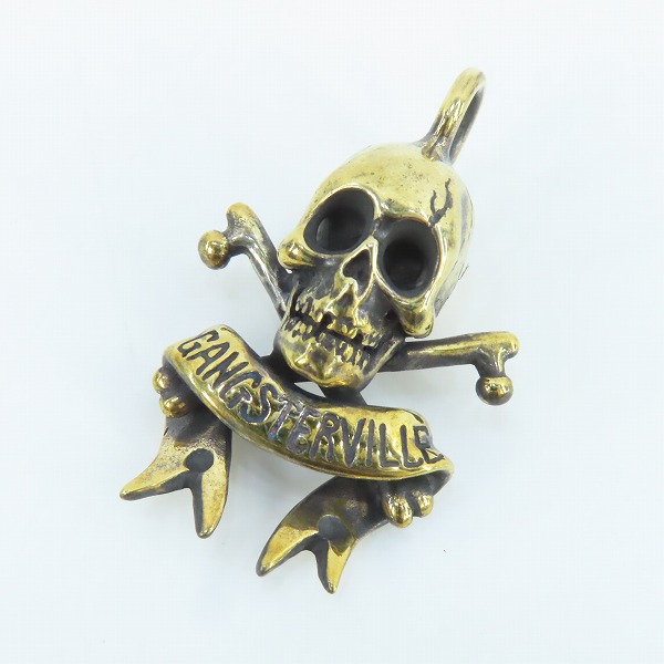 実際に弊社で買取させて頂いた(1)GANGSTERVILLE×Galcia/ギャングスタービル×ガルシア SKULL/スカル ブラス/真鍮 ペンダントトップ