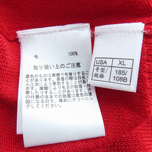 実際に弊社で買取させて頂いた【未使用】Brooks Brothers/ブルックスブラザーズ ウール セーター レッド XLの画像 3枚目