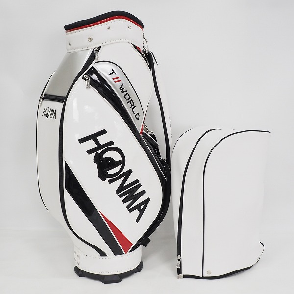 実際に弊社で買取させて頂いたHONMA/ホンマ CB52201 TOUR WORLD/ツアーワールド 9型 5分割キャディバッグ ホワイトの画像 1枚目