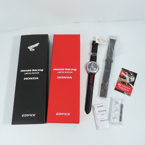 実際に弊社で買取させて頂いた【未使用】CASIO×EDIFICE/カシオ×エディフィス Honda Racing Limited Edition/ホンダレーシング 腕時計 EQW-A2000HR-1AJRの画像 7枚目