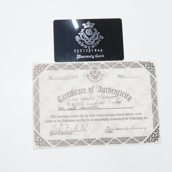 実際に弊社で買取させて頂いた【ギャラ付き】Gabor/ガボール 2ライオンヘッドリンクブレスレットの画像 8枚目