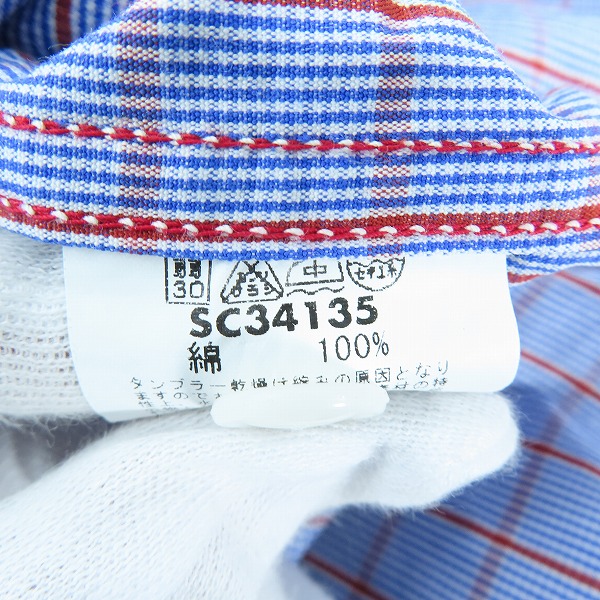 実際に弊社で買取させて頂いたSUGAR CANE/シュガーケーン チェック柄 半袖 シャツ SC34135 Mの画像 3枚目