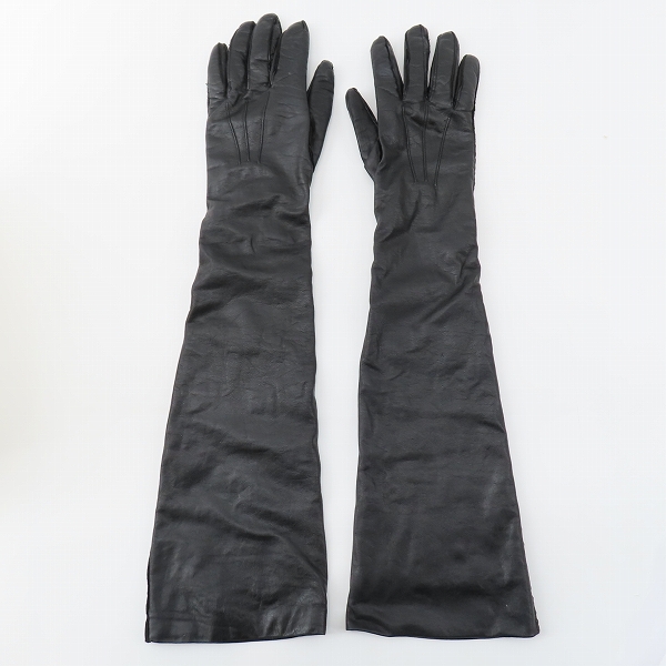 実際に弊社で買取させて頂いたANN DEMEULEMEESTER/アンドゥムルメステール レザー ロンググローブ ブラック/M