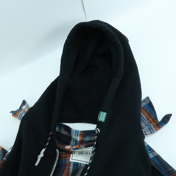 実際に弊社で買取させて頂いたMAISON MIHARA YASUHIRO/メゾン ミハラヤスヒロ 19AW SHIRT DOCKING PARKA/シャツドッキングパーカー A03PK591/48の画像 5枚目