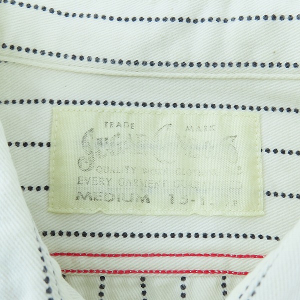 実際に弊社で買取させて頂いたSUGAR CANE/シュガーケーン ドットストライプ柄 長袖シャツ SC27076 Mの画像 2枚目