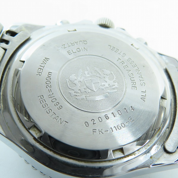 実際に弊社で買取させて頂いたELGIN/エルジン クロノグラフ FK-1160-E 腕時計【動作未確認】の画像 4枚目