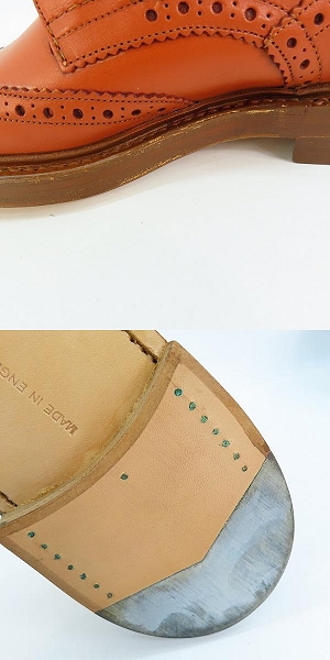 実際に弊社で買取させて頂いたTrickers/トリッカーズ MOLTON/モールトン カントリーブーツ ウイングチップ M2508/6.5の画像 6枚目