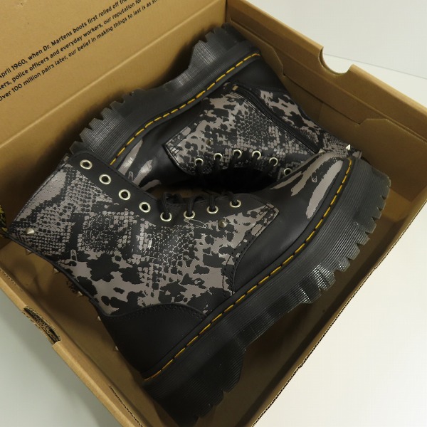 実際に弊社で買取させて頂いたDr.Martens/ドクターマーチン JADON/ジェイドン サイドジップ 8ホールブーツBLACK×ZINC GREY ANIMAL CLASH/27669001/UK7の画像 8枚目