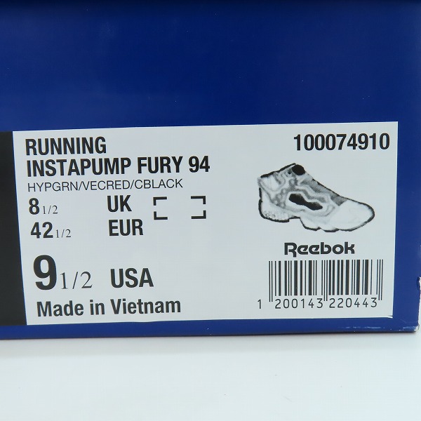 実際に弊社で買取させて頂いたReebok/リーボック INSTAPUMP FURY 94 インスタポンプフューリー 94 100074910/27.5の画像 8枚目